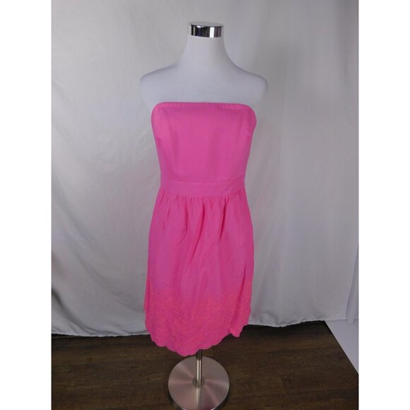 Vineyard Vines Dress Womens 4 Strapless Embroidered Fish Eyelet Summer Party - Picture 1 of 11